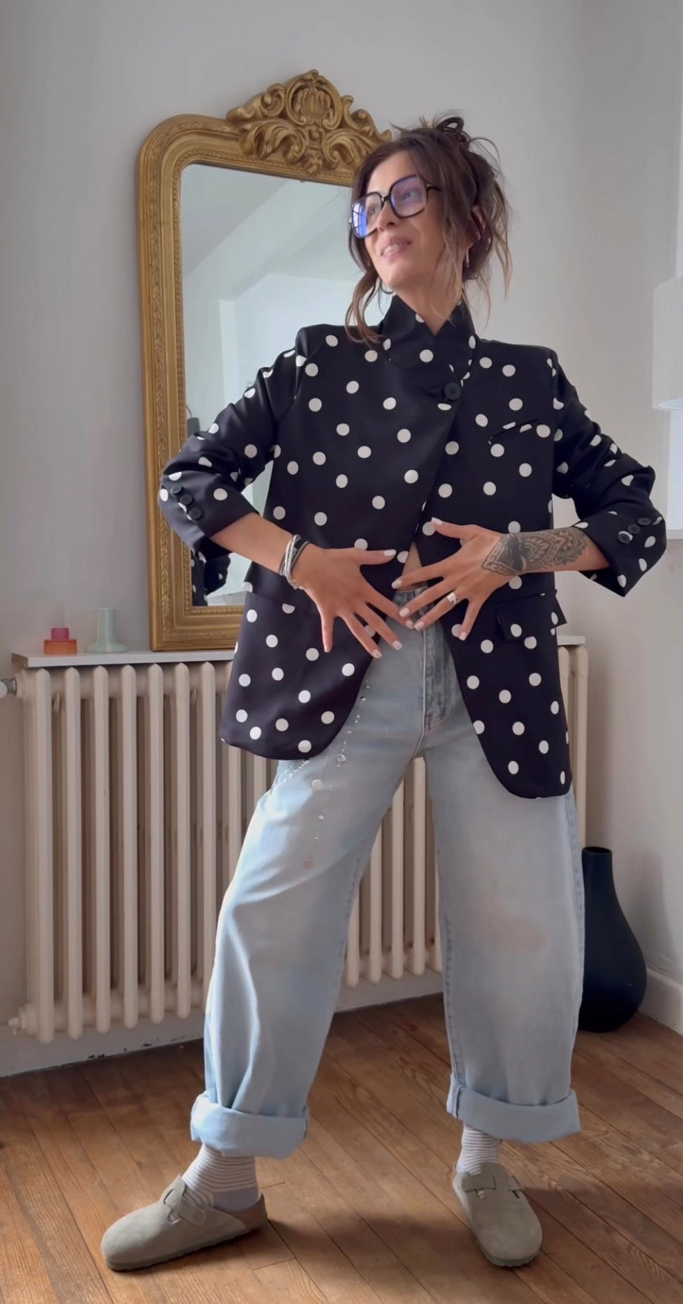 Veste blazer à pois