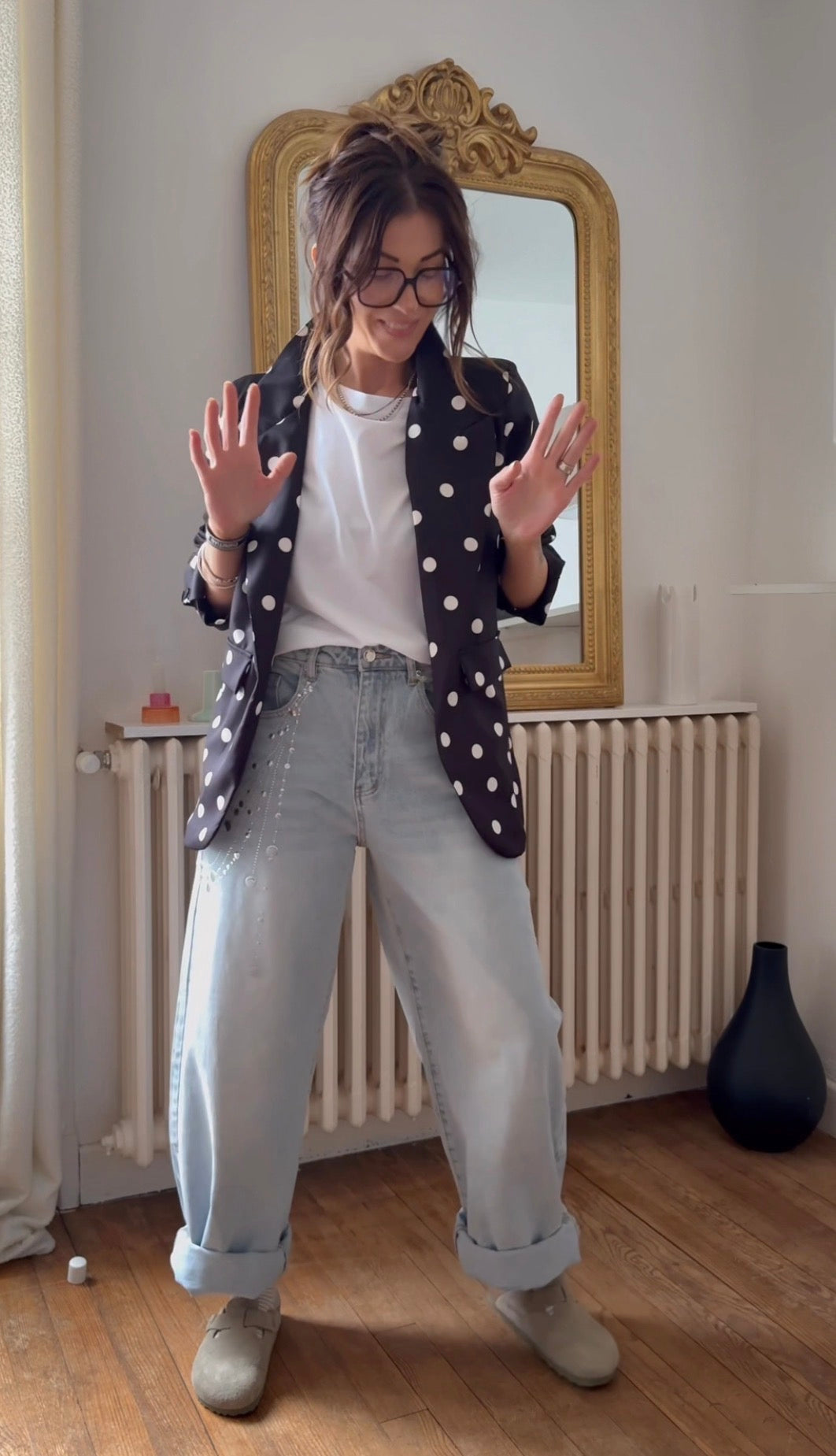 Veste blazer à pois