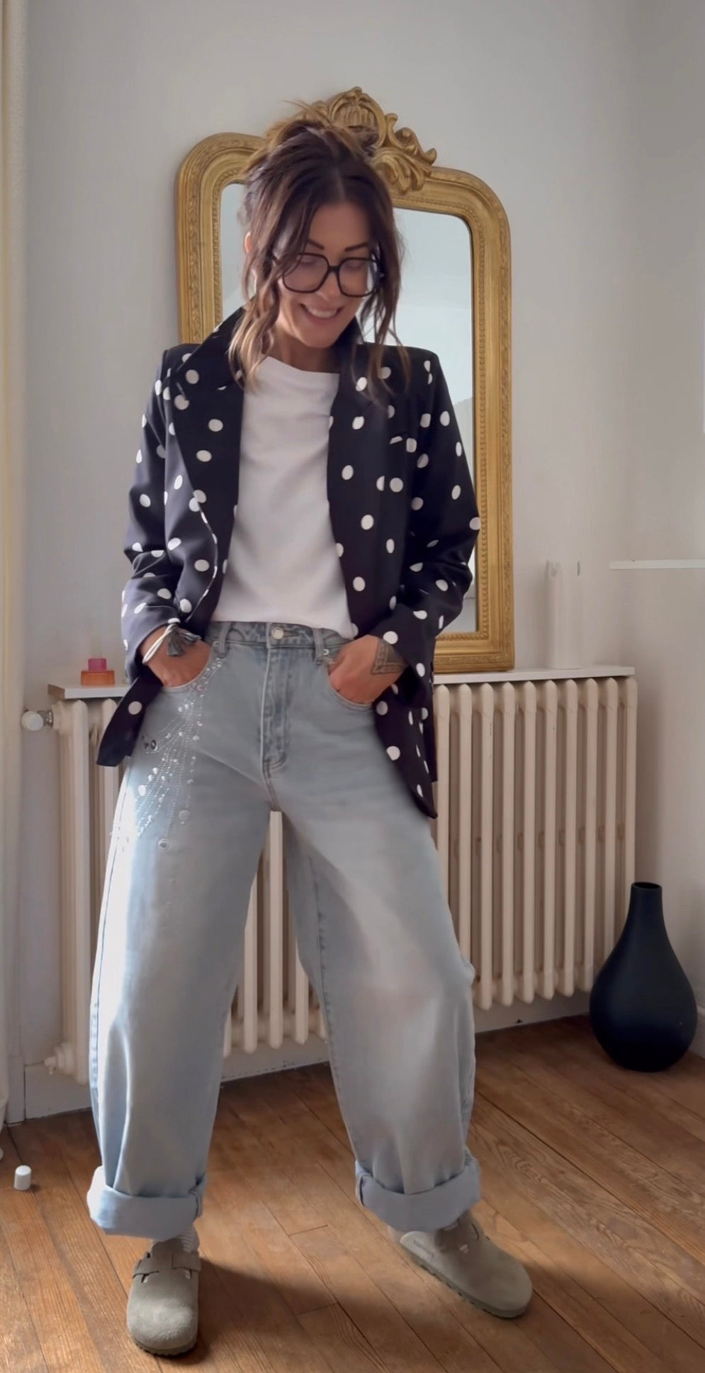 Veste blazer à pois