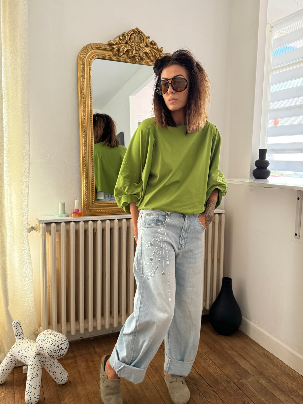 Blouse ISABELLE vert Pomme