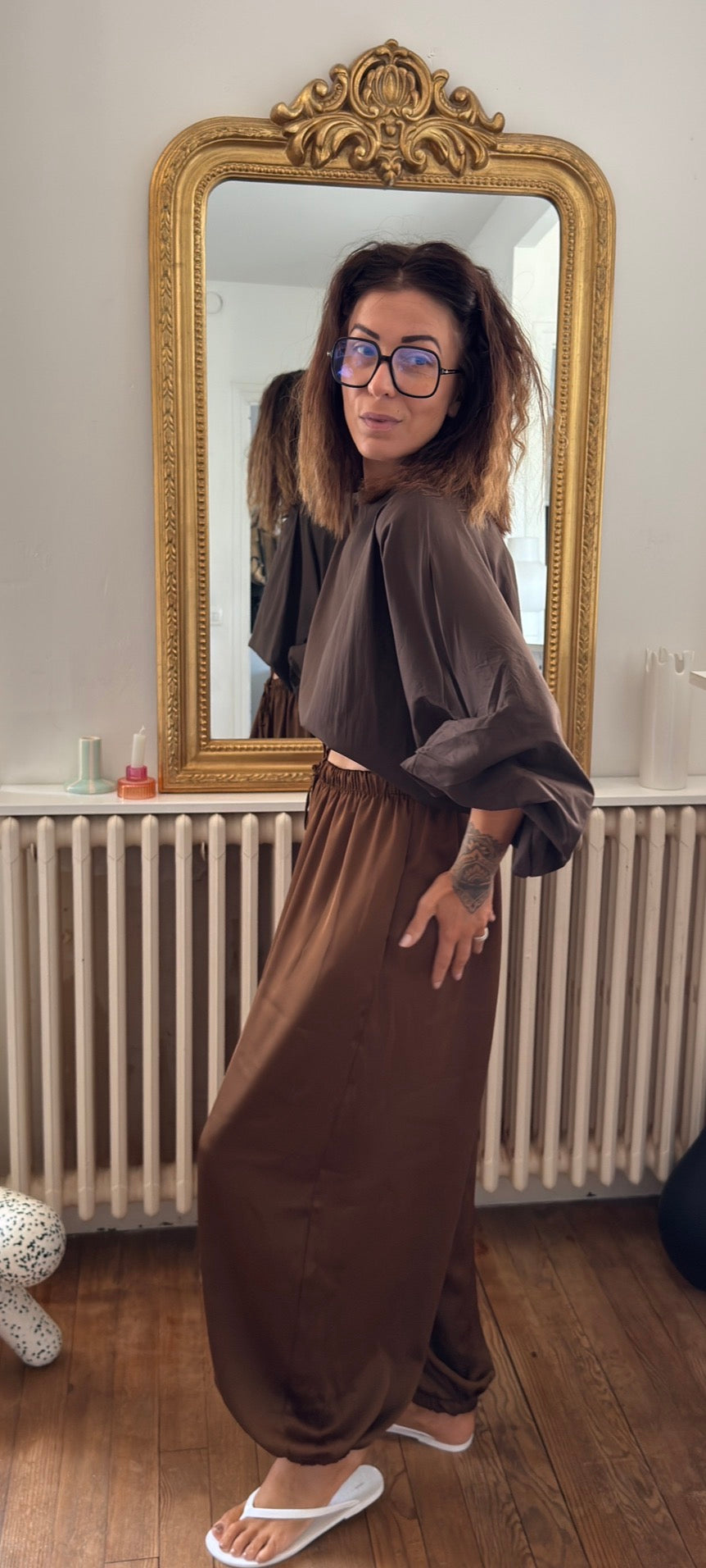 Blouse ISABELLE Marron Chocolat