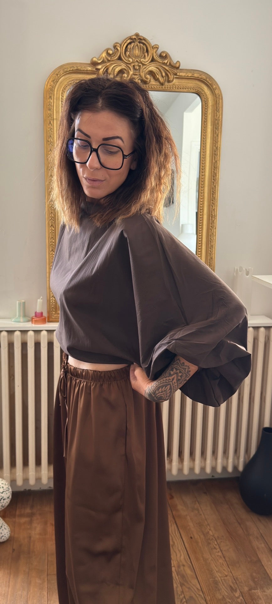 Blouse ISABELLE Marron Chocolat